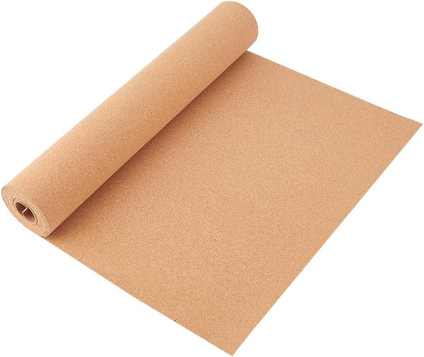 BENECREAT 137.8x15.7 Inch Cork Board Roll, 1mm Thick Rectangular Natural Cork Sheet for DIY Crafts