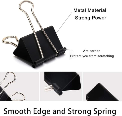 Extra Large 2.4 Inch Binder Clips (20 Pack), Upgrade Big Paper Clamps for Office and Home, Black