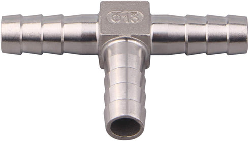Stainless Steel 1/2" Hose Barb, 3 Way Tee T Shape Union Barbed Splitter Fitting
