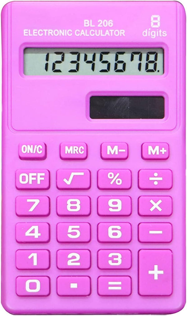 Pink 8 Digits Portable Calculator, Mini Digital Desktop Pocket Candy Color Calculator for Office Supplies