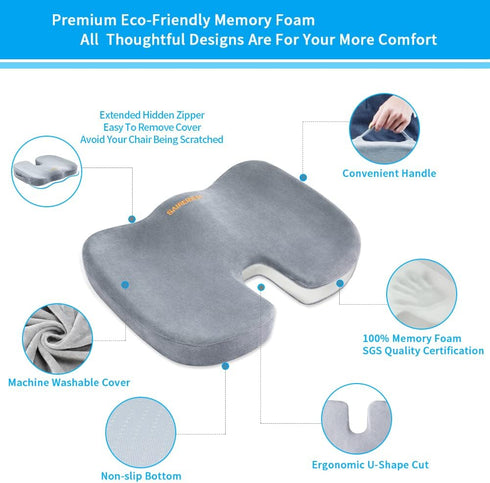 Tailbone SAIREIDER Seat Cushions for Office Chairs, Memory Foam Coccyx Cushion Pads for Pain, Sciatica Relief Pillow