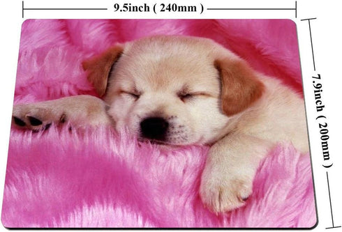 Smooffly Gaming Mouse Pad, Pink Baby Puppies Design, 9.5 x 7.9 Inches