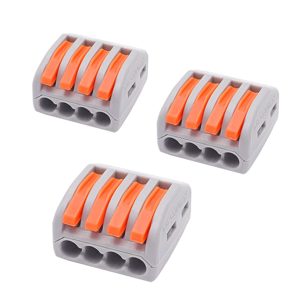 smseace 25 Pcs 4 Port Lever Nut Conductor Compact Wire Connectors for Fast Connection of Multiple Wires