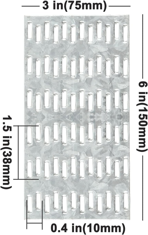 20 Pack Truss Plates 3x6 Inch, Pronged Truss Mending Plate with Nail Teeth for Roofing Wood Connector