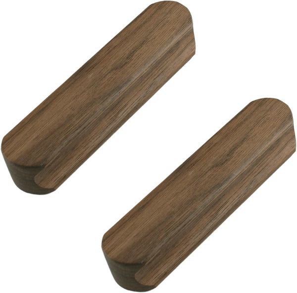 MOROBOR Self-Adhesive Furniture Pulls, 2pcs Walnut Wood No-Drill Cabinet Knobs Instantly Mounted