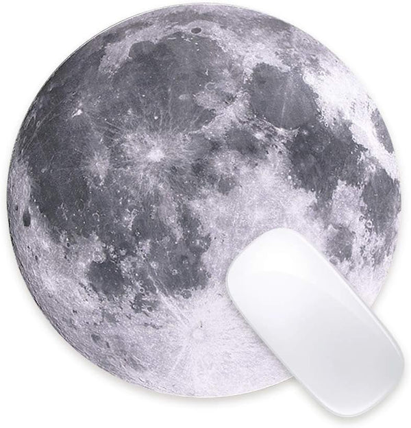 ProElife Round Mouse Pad Gaming Cute Moon Mousepad, 8.66-Inch Non-Slip Rubber Base for Home Office