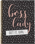 Softcover Boss Lady Motivational Spiral Notebook, 8.5" x 11", 120 College Ruled Pages, Durable Gloss Laminated Cover,