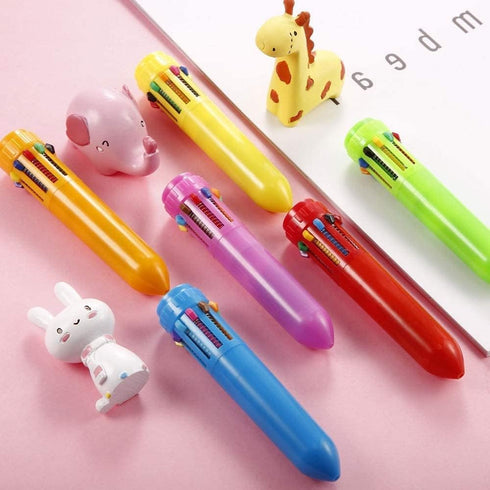 Kaptin 24 Pack Multicolor Ballpoint Pen Mini Shuttle Pens, Retractable Pens for Kids, Office School Supplies