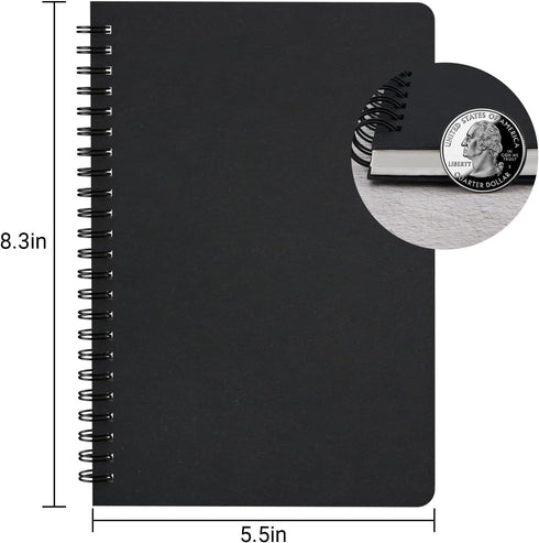 EUSOAR Spiral Notebook Journal, A5 3packs 5.5"x8.3" Hardcover Blank Kraft Sketch Notebook Journals Bulk,College Wirebound Memo Notepads Diary Planner Notebook with Unlined Paper 120pages/60sheets by EUSOAR