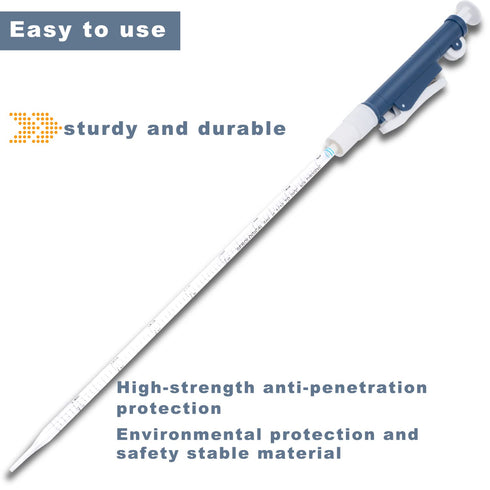 ONiLAB Pipette Pumps, Scientific 2ml Pipette Pump, Blue for Disposable Plastic and Glass Pipettes