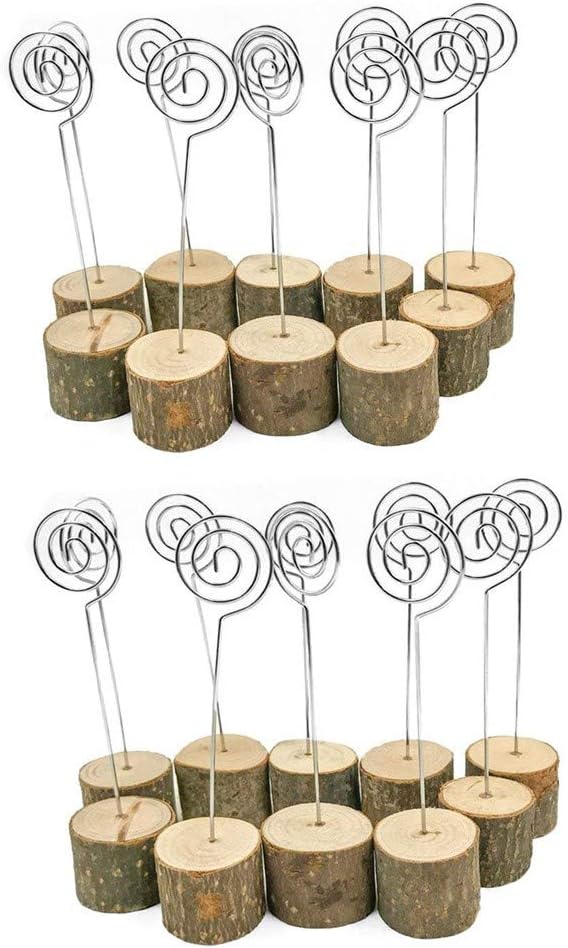 Rustic Real Wood Base Table Number Holders, 20pcs Wedding Table Number Stands, Party Decoration