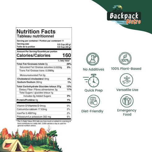 Backpack 16 oz (454 Backpacking Bistro Dehydrated Diced Potatoes g) | Emergency Food, Daily & Meals | Dehydrated