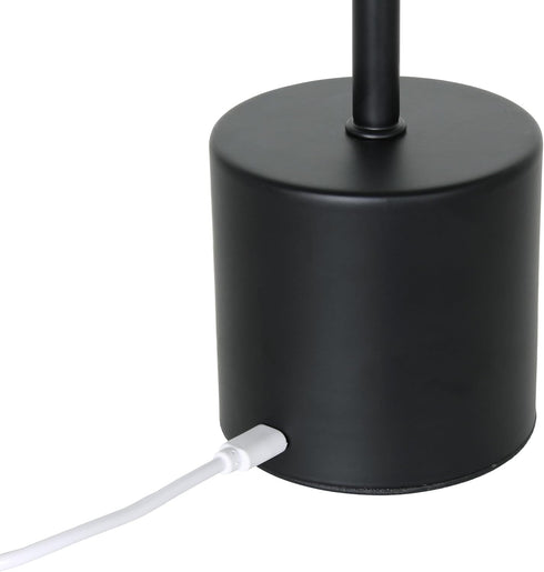 LD1083-BLK 12.75" Dimming 4-Way Simple Designs Mushroom Magic Disc & Rechargeable Cordless Touch Sensor Stick Desk