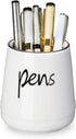 LEEOTYI Ceramic Farmhouse Pen Holder, 16 oz Pencil Organizer, White