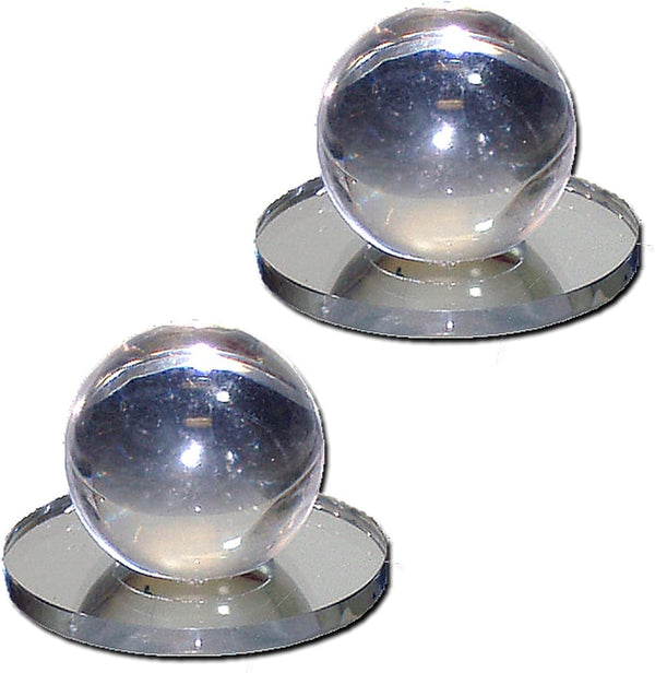 Mirart 1-1/4" Diam. Ball x 2" Self Stick Round Acrylic Mirror Back, 2 Pack