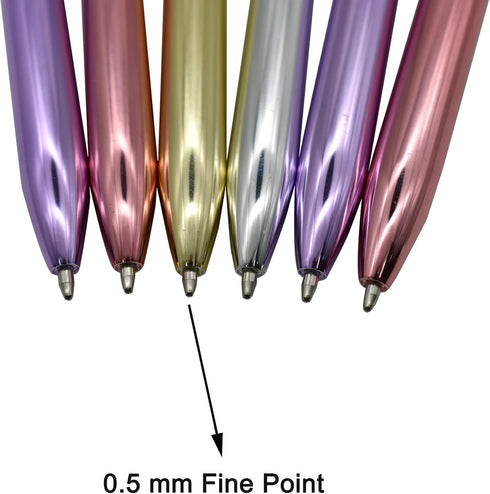 Maydahui 24PCS Crown Ballpoint Pen - Retractable Crystal Quicksand Pens, Black Ink for Girls Party School
