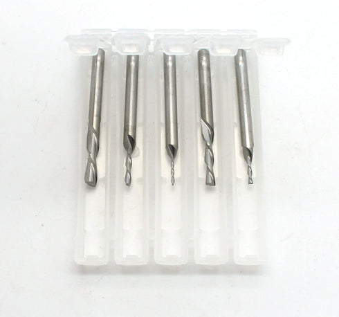 5pc set 1/8, 3/32, 1/16, 3/64, 1/32 Inch 1/8 Inch TEMO Carbide Downcut Inlay Router Bits and Diameter Shank, Ideal