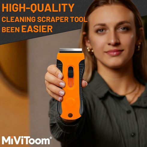 MIVITOOM Tops15 Non Scratch Oven Hob Cleaner with Storage Box, Multi-Surface Cleaning Tool - Removes Paint, Caulk