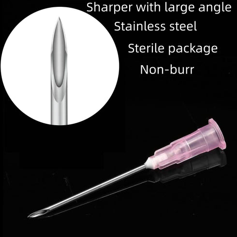 100 Pack - 18G 1 Inch Sterile Dispensing Needle with Luer Lock for Scientific Laboratory, Plant Cultivation Research