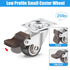 Nefish 4 Pack 1" Small Caster Wheels for Furniture - Low Profile Soft Rubber Casters Swivel Plate Castors Rolling