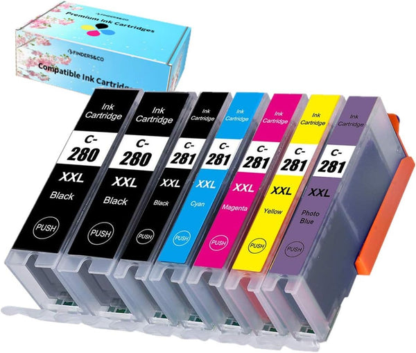 F FINDERS&CO Compatible Ink Cartridge Replacement for Canon PGI-280 CLI-281, 7 Pack