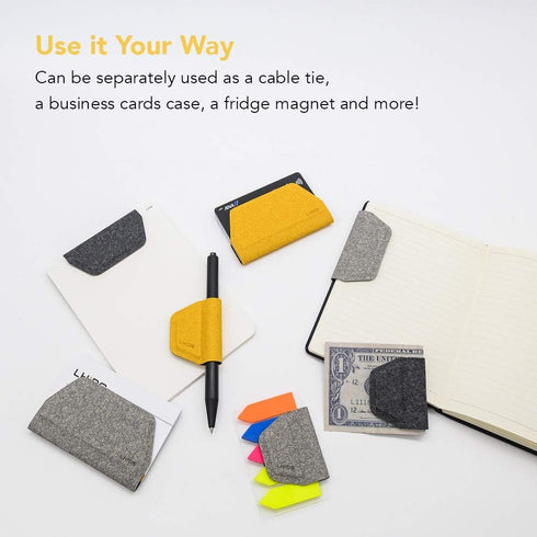 LHiDS Creative Magnetic Business Portfolio - A4 Padfolio Organizer with Clipboard, Card Holder, Grey