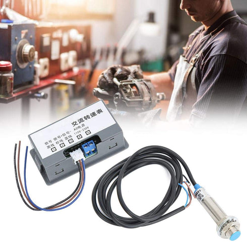 Meter Tachometer, AC 110V-230V High Measurement Accuracy Digital Speed Meter with 4-Digit Display