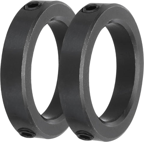 MECCANIXITY Shaft Collar 2 Inch Bore Carbon Steel Set Screw Style Clamping Collars Black 2 Pcs
