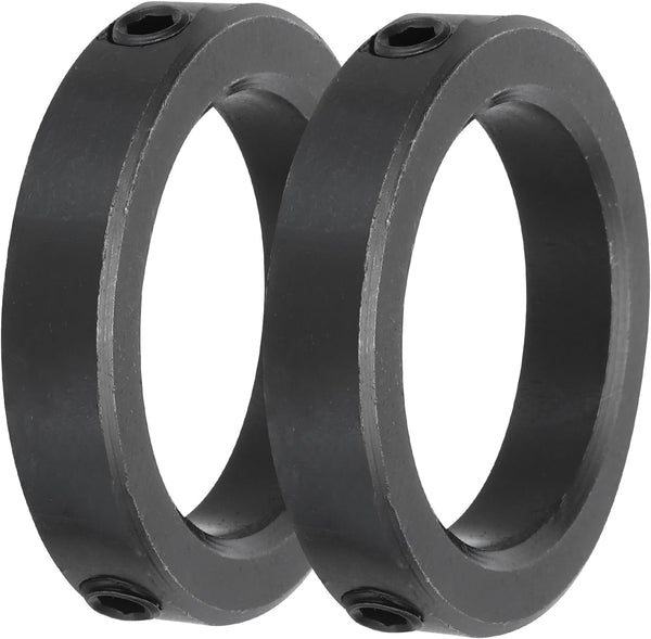 MECCANIXITY Shaft Collar 2 Inch Bore Carbon Steel Set Screw Style Clamping Collars Black 2 Pcs