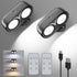 IMAGE Dual Cylinder LED Wall Light, Super Bright Wireless Lamp, USB Port,