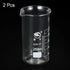 PATIKIL 250ml Tall Form Glass Beaker, 2 Pack 3.3 Borosilicate Glass Graduated Measuring Cups with Spout for Kitchen