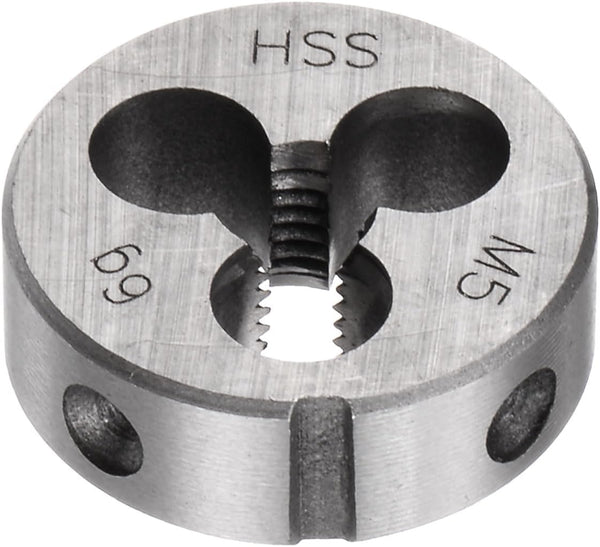 uxcell Metric M5 x 0.8 Thread Round Threading Dies, High Speed Steel (HSS) Screw Cutting Die Repair Tool