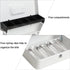 Cash Box with Key Lock, Durable Metal Cash Box with Money Tray, Lock Box Safe Storage Security Locker with Cable, White