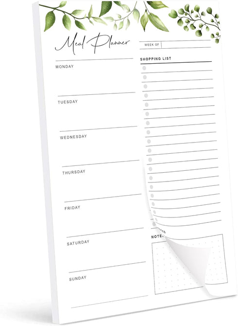 Magnetic Meal Planning Pad for Fridge, 52 Undated Tear-off Sheets, 6x9 Inch Meal Planner & Grocery List