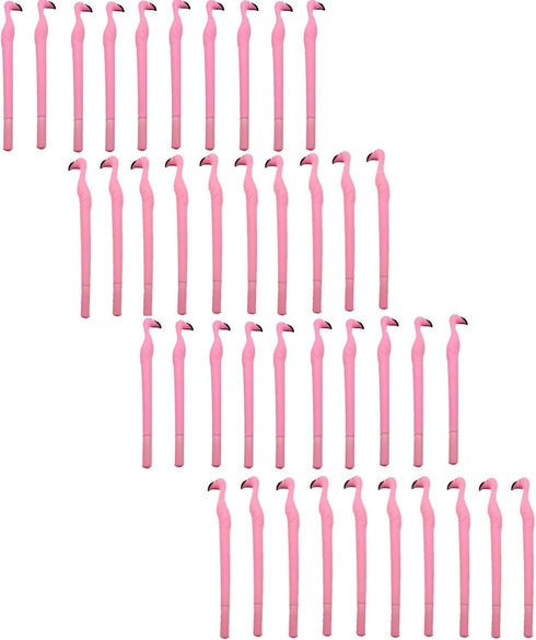 MIAO YUAN 40 PCS Cute Pink Flamingo Gel Pens, Black Ink (0.5mm) Gifts for Child Women Coworkers and School Supplies