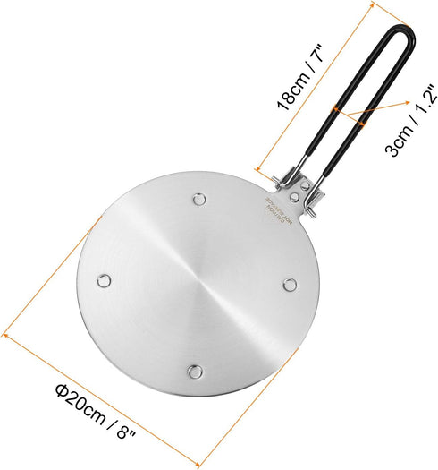 8 Inch uxcell Heat Diffuser Plate for Gas Stove Round Heat Conduction Induction Adapter Plate with Foldable Handle