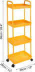 4-Tier PATIKIL Rolling Utility Cart with Handle, Storage Shelves Organizer Cart Movable Storage Organizer with Wheels