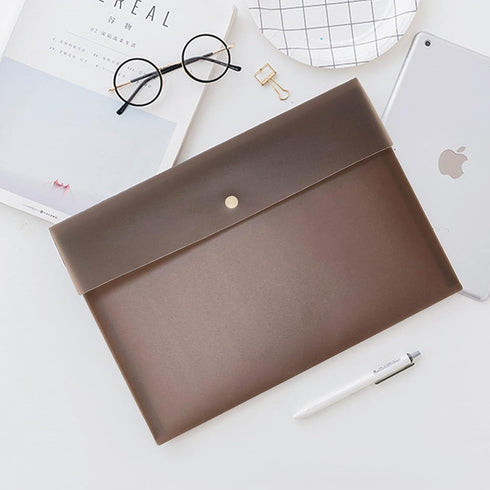 VANRA 5 Pieces A4 Envelopes Folders, Document Organizer with Snap Button Closure, A4 Letter Size, Brown