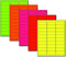 Fluorescent Address Labels - 1" x 2-5/8" - 30 Per Sheet - Bright Neon Color Mailing Stickers - Inkjet/Laser