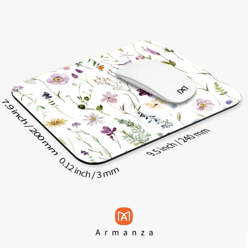Square Mouse Pad, Beautiful Flowers Plants, Personalized Premium-Textured Custom Mouse Mat, Non-Slip Rubber Base