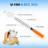 CAILOS 0.5ml 30 Gauge Syringes, 0.5cc 5/16 Inch Disposable Lab Supplies, Pack of 100