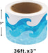 Ocean Waves Bulletin Board Border, Blue Turquoise Trim Paper for Classroom Decorations, 36 Feet