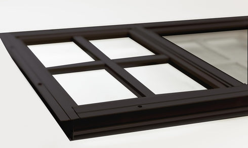 12x18 (2-Pack) Shed Windows | Sliding Windows with Tempered Glass & Screens | Flush Mount, Brown Aluminum Frames