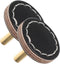 balacoo 2pcs Black Gold Single Hole Leather Drawer Pulls Cabinet Handles Round