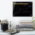 Okydoky 12" x 16" Glass Dry Erase Whiteboard, Black Glass Monthly Calendar for Home, School, Office