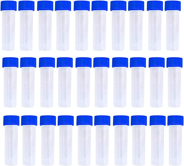 Twdrer 50PCS 5ml Plastic Graduated Vial Tubes, Small Test Sample Bottles with Screw Caps