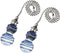 uxcell Clear and Blue Glass Pendant 12 Inch Brushed Nickel Pull Chain