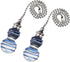 uxcell Clear and Blue Glass Pendant 12 Inch Brushed Nickel Pull Chain