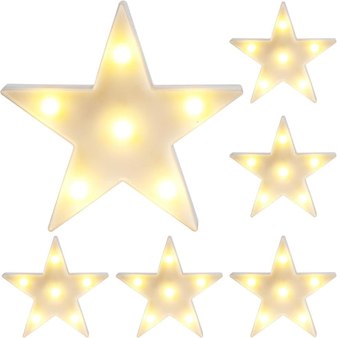 6 Pcs LED Stars Night Light Can Be Hung On The Wall