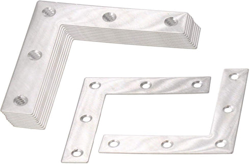 10Pack(60x60mm) Stainless Steel L Shape Flat Corner Brace Bracket for Wood, Metal Fixing Joining Support Brace